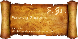 Pusztay Zsanett névjegykártya