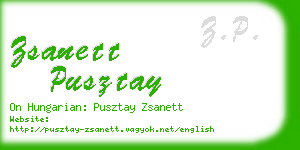 zsanett pusztay business card